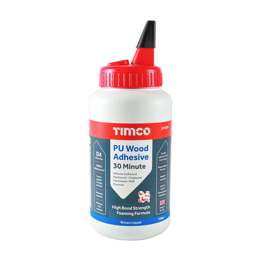 TIMCO 6 in 1 PU Wood Adhesive 30 Minutes Liquid Brown - 750g - Image