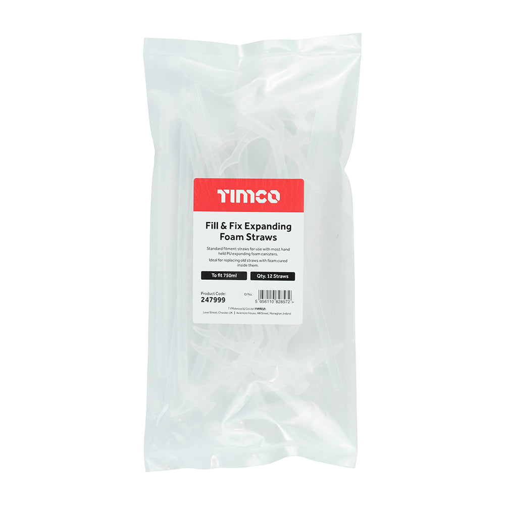 TIMCO Fill & Fix Expanding Foam Straws - To fit 750ml - Image