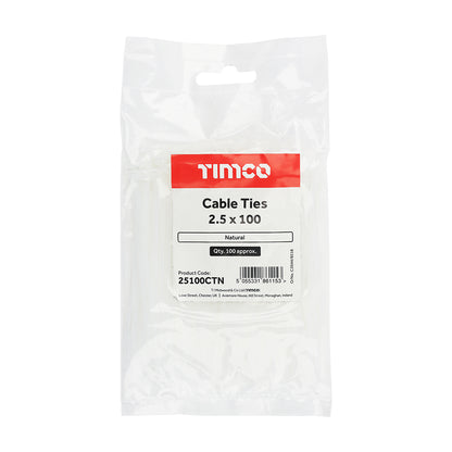 TIMCO Cable Ties Natural - 2.5 x 100 - Image