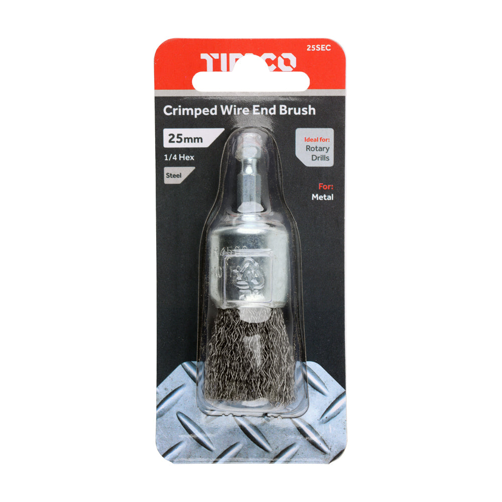 TIMCO Drill End Brush Crimped Steel Wire - 25mm - Image