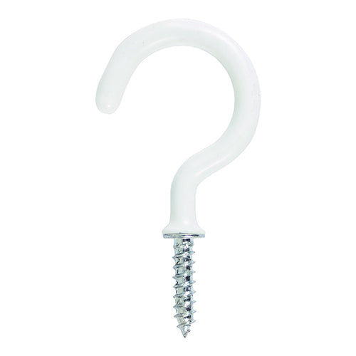 TIMCO Cup Hooks Round White - 25mm - Image