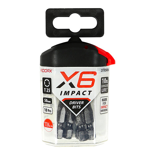 TIMCO X6 Impact TX Drive Driver Bit - TX25 x 50 - Image