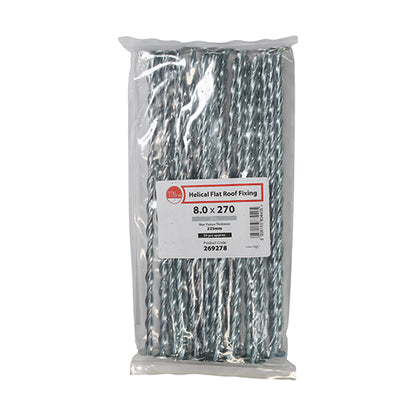TIMCO Helical Flat Roof Fixing Silver - 8.0 x 270 - Image
