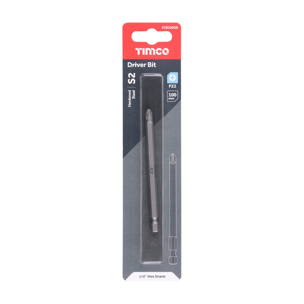 TIMCO Pozi Driver Bit S2 Grey - No.2 x 100 - Image