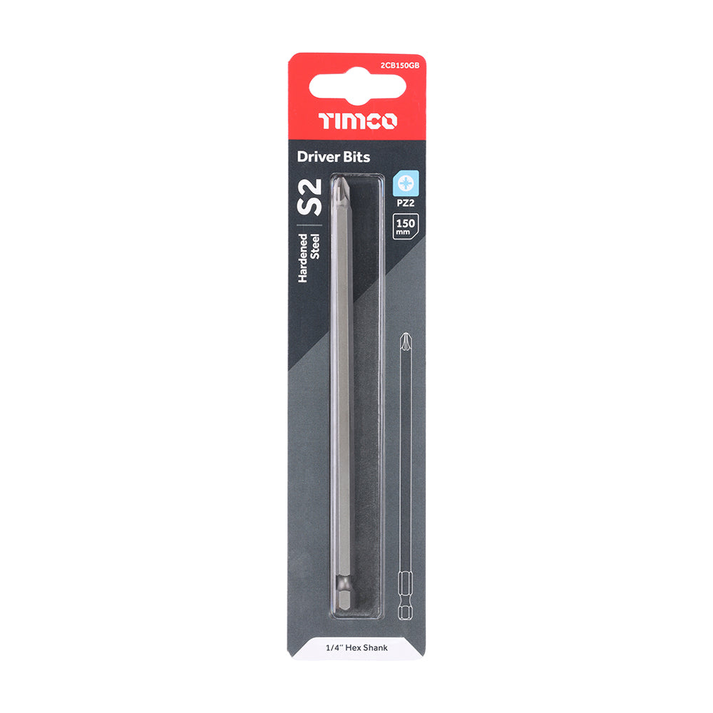 TIMCO Pozi Driver Bit S2 Grey - No.2 x 150 - Image