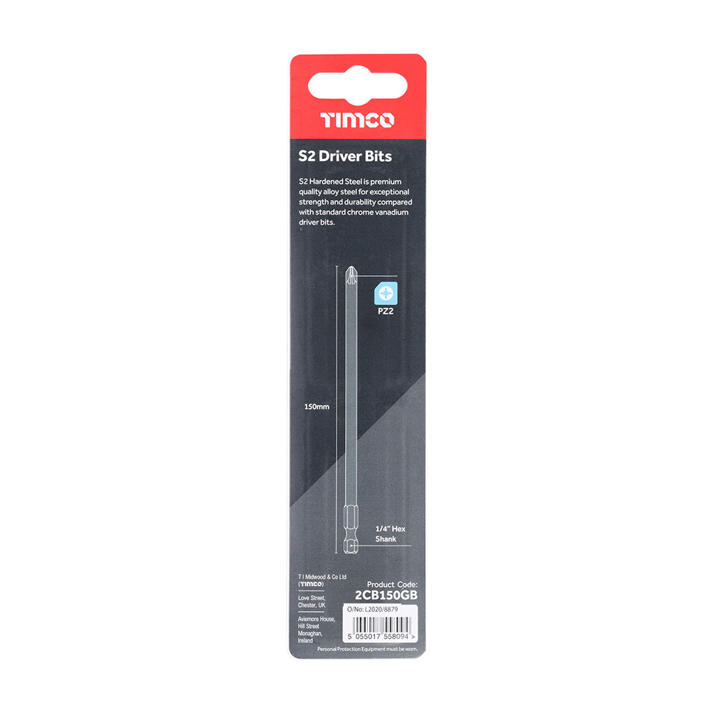 TIMCO Pozi Driver Bit S2 Grey - No.2 x 150 - Image