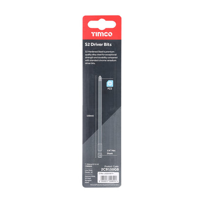 TIMCO Pozi Driver Bit S2 Grey - No.2 x 150 - Image