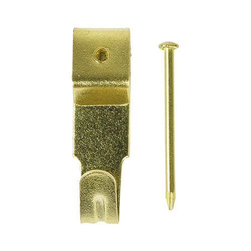 TIMCO Picture Hanging Hooks Single Electro Brass - No.2 Single - Image