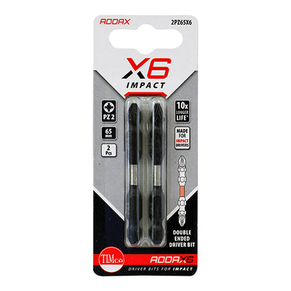 TIMCO X6 Double Ended Pozi Bit - No.2 x 65 - Image