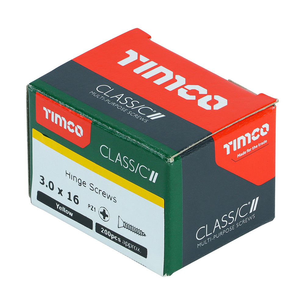 TIMCO Classic Multi-Purpose Reduced Head Countersunk Gold Piano Hinge Woodscrews - 3.0 x 16 - Image