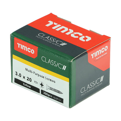 TIMCO Classic Multi-Purpose Countersunk Gold Woodscrews - 3.0 x 20 - Image