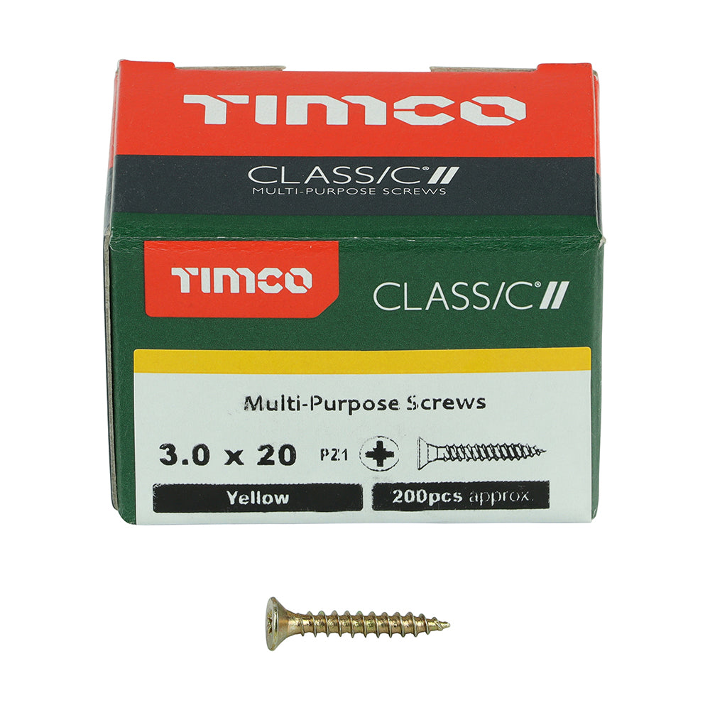 TIMCO Classic Multi-Purpose Countersunk Gold Woodscrews - 3.0 x 20 - Image