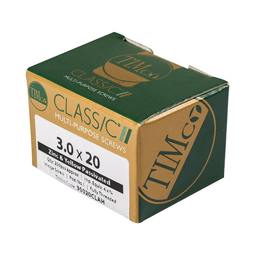 TIMCO Classic Multi-Purpose Reduced Head Countersunk Gold Piano Hinge Woodscrews - 3.0 x 20 - Image