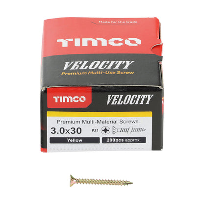 TIMCO Velocity Premium Multi-Use Countersunk Gold Woodscrews - 3.0 x 30 - Image