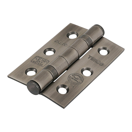 TIMCO Ball Bearing Hinges Grade 7 Steel Antique Brass - 76 x 50 x 2.0