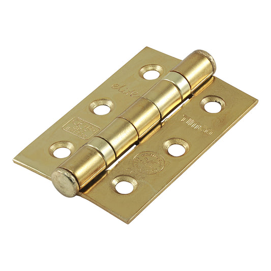 TIMCO Ball Bearing Hinges Grade 7 Steel Electro Brass - 76 x 50 x 2.0 - Image