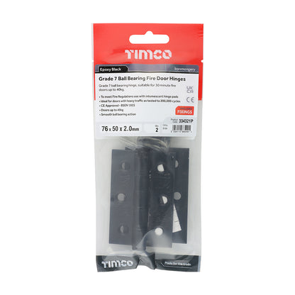 TIMCO Ball Bearing Hinges Grade 7 Steel Epoxy Black - 76 x 51 x 2.2 - Image