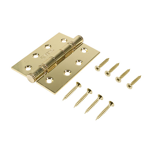 TIMCO  Twin Ball Bearing Hinges - Steel - Electro Brass - 102 x 76