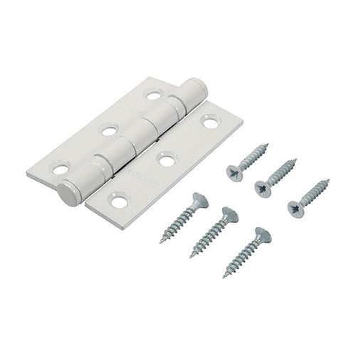 TIMCO  Twin Ball Bearing Hinges - Steel - White - 76 x 51