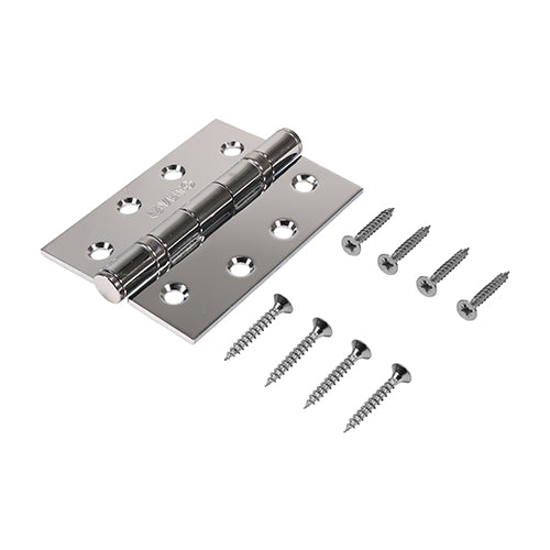 TIMCO  Twin Ball Bearing Hinges - Steel - Polished Chrome - 102 x 76