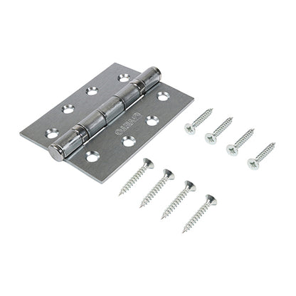 TIMCO  Twin Ball Bearing Hinges - Steel - Satin Chrome - 102 x 76