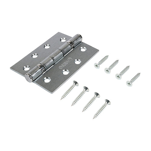 TIMCO  Twin Ball Bearing Hinges - Steel - Satin Chrome - 102 x 76