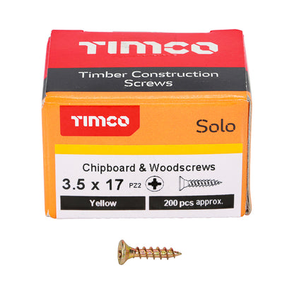 TIMCO Solo Countersunk Gold Woodscrews - 3.5 x 17 - Image