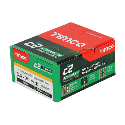 TIMCO C2 Strong-Fix Multi-Purpose Premium Countersunk Gold Woodscrews - 3.5 x 20 - Image