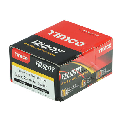 TIMCO Velocity Premium Multi-Use Countersunk Gold Woodscrews - 3.5 x 20 - Image