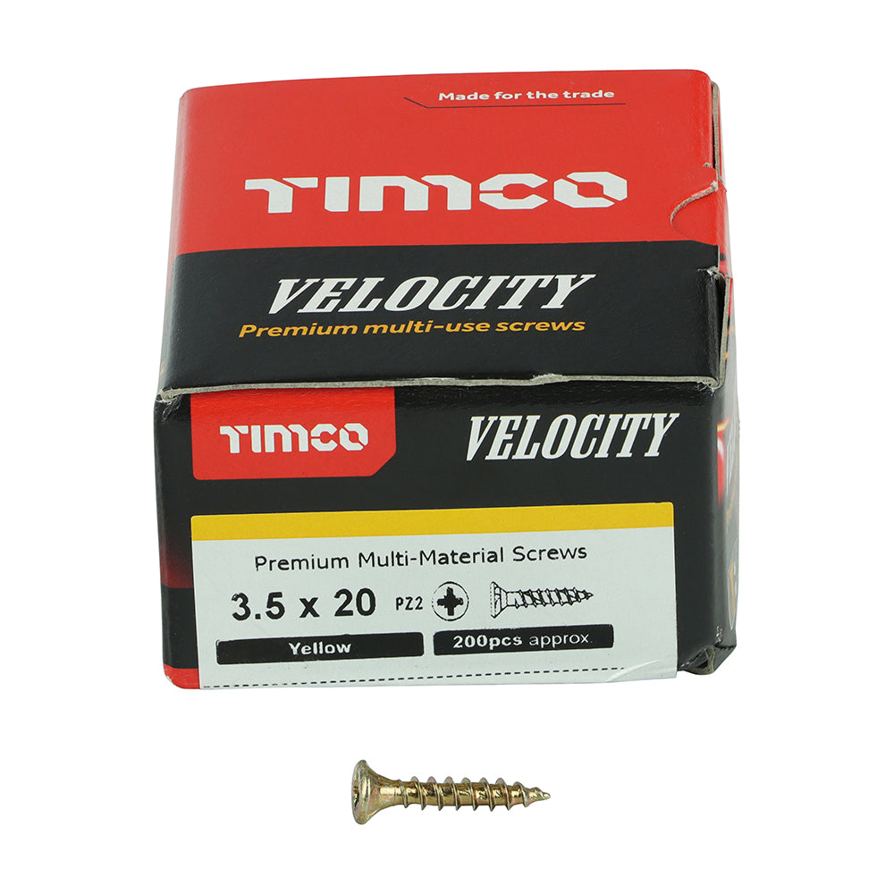 TIMCO Velocity Premium Multi-Use Countersunk Gold Woodscrews - 3.5 x 20 - Image