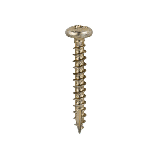 TIMCO Classic Multi-Purpose Pan Head Gold Woodscrews - 3.5 x 25 - Image