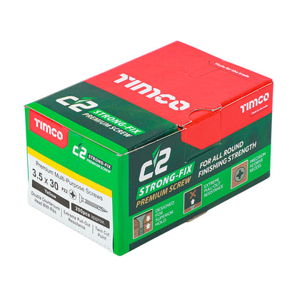 TIMCO C2 Strong-Fix Multi-Purpose Premium Countersunk Gold Woodscrews - 3.5 x 30 - Image