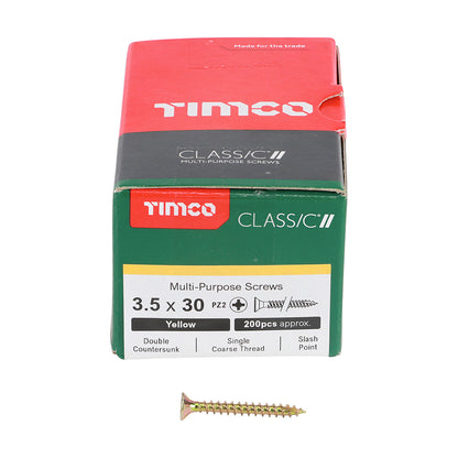 TIMCO Classic Multi-Purpose Countersunk Gold Woodscrews - 3.5 x 30 - Image
