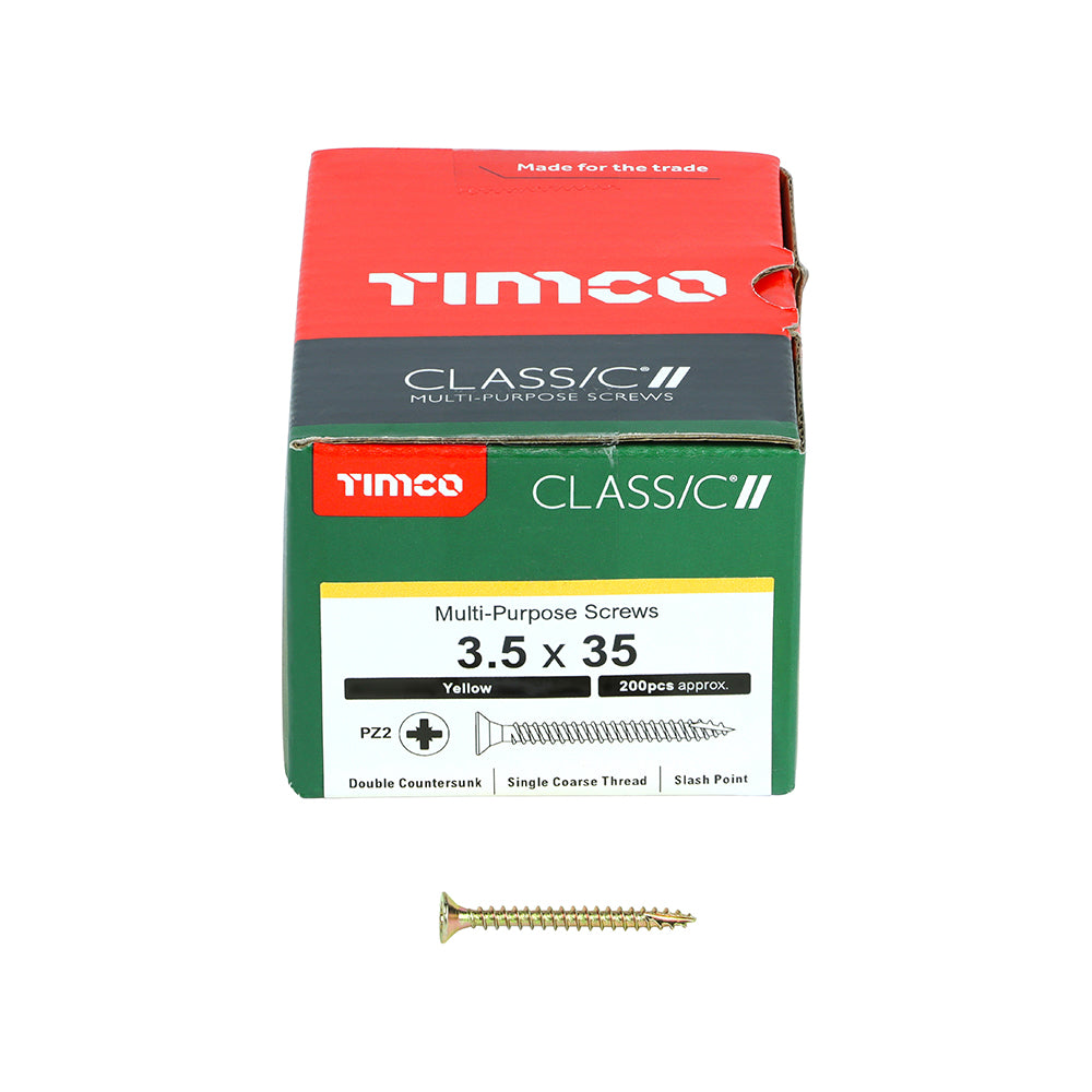 TIMCO Classic Multi-Purpose Countersunk Gold Woodscrews - 3.5 x 35 - Image