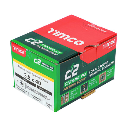 TIMCO C2 Strong-Fix Multi-Purpose Premium Countersunk Gold Woodscrews - 3.5 x 40 - Image