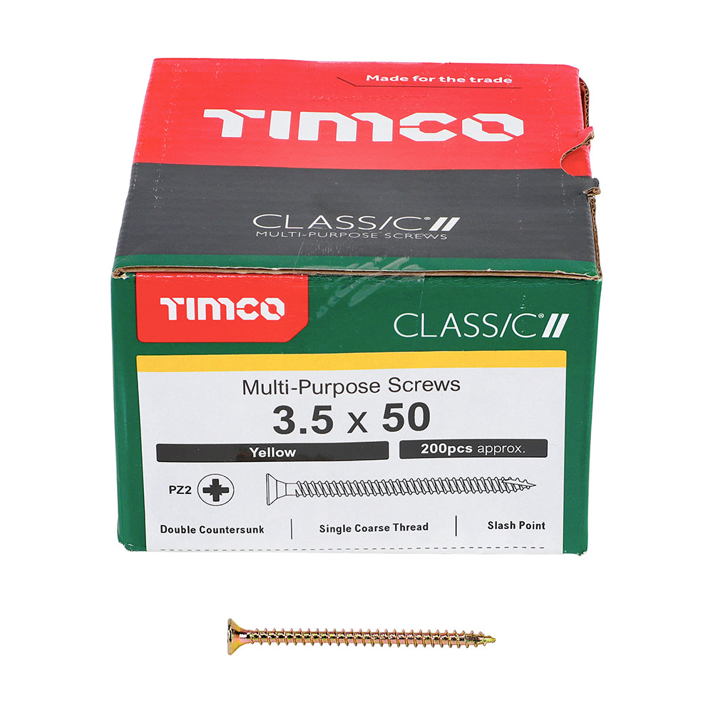 TIMCO Classic Multi-Purpose Countersunk Gold Woodscrews - 3.5 x 50 - Image