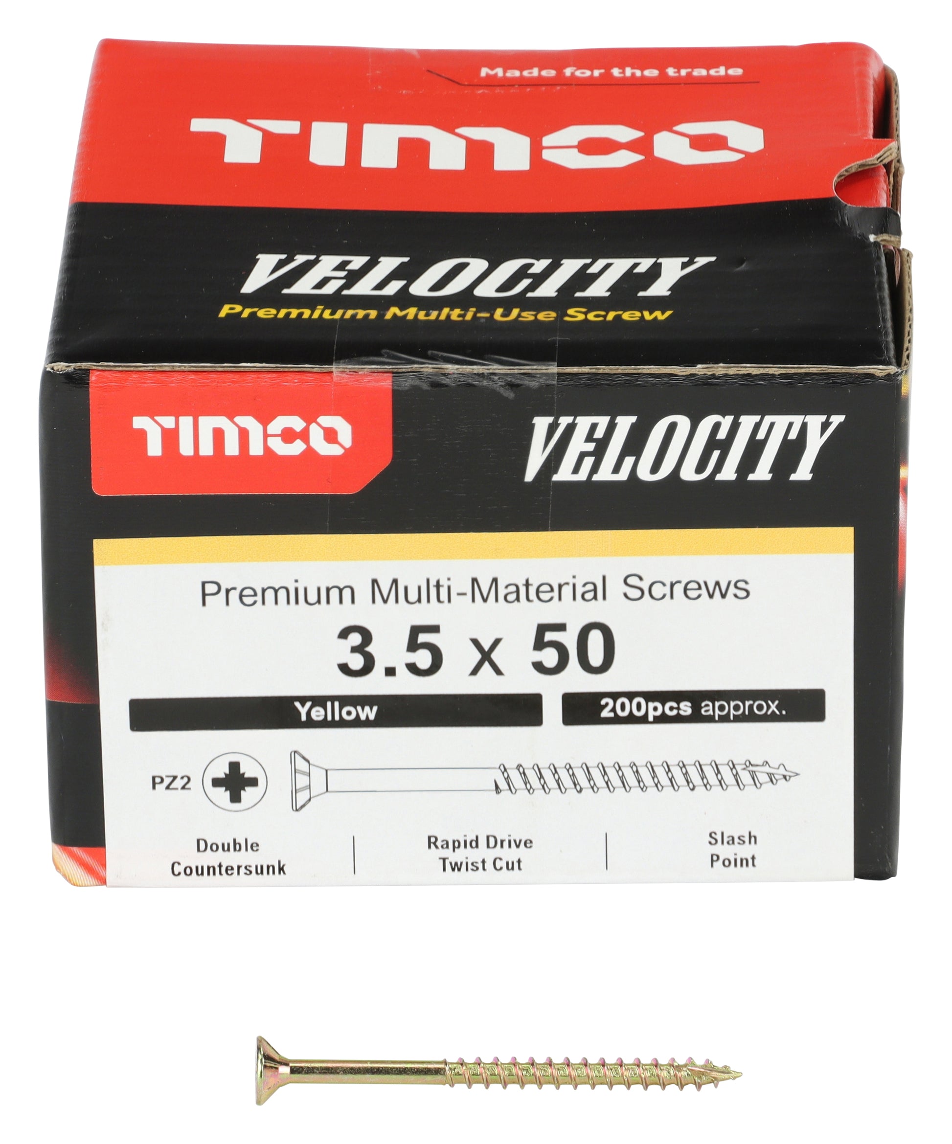 TIMCO Velocity Premium Multi-Use Countersunk Gold Woodscrews - 3.5 x 50 - Image