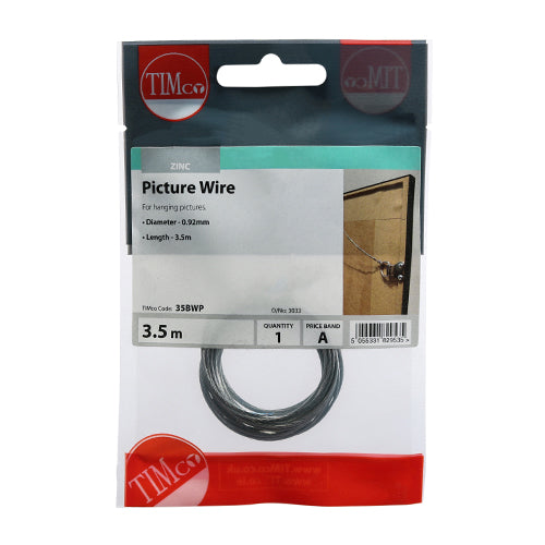 TIMCO Picture Wire Silver - 0.92Dia x 3.6M - Image
