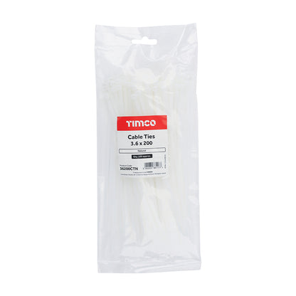 TIMCO Cable Ties Natural - 3.6 x 200 - Image