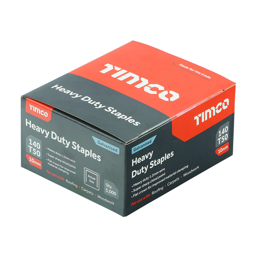 TIMCO Heavy Duty Chisel Point Galvanised Staples  - 10mm - Image