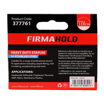 TIMCO Heavy Duty Chisel Point A2 Stainless Steel Staples  - 8mm - Image