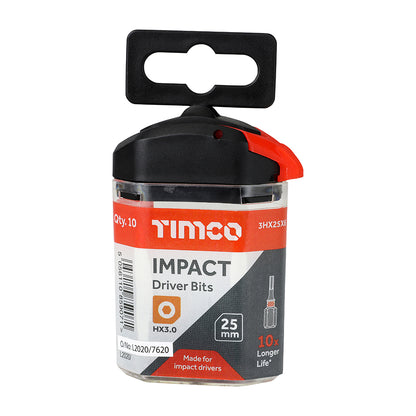 TIMCO Impact 25mm Hex Bits - 3.0 x 25 - Image