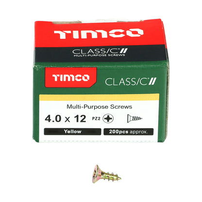 TIMCO Classic Multi-Purpose Countersunk Gold Woodscrews - 4.0 x 12 - Image