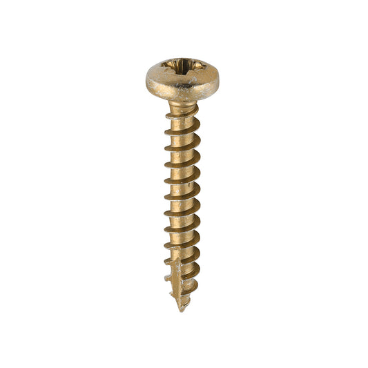 TIMCO Classic Multi-Purpose Pan Head Gold Woodscrews - 4.0 x 25 - Image
