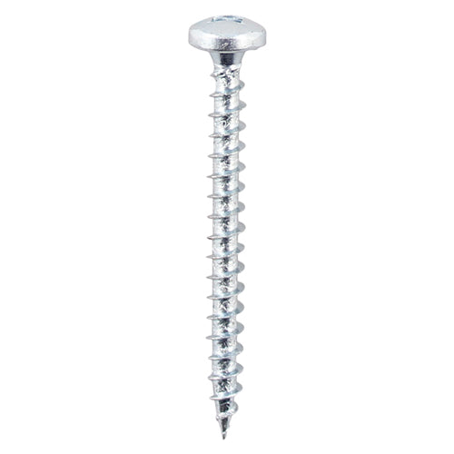 TIMCO Solo Pan Head Silver Woodscrews - 4.0 x 25 - Image