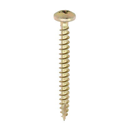 TIMCO Classic Multi-Purpose Pan Head Gold Woodscrews - 4.0 x 30 - Image