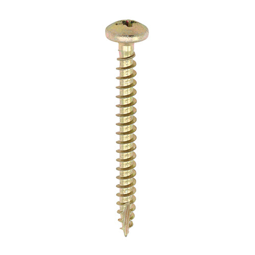 TIMCO Classic Multi-Purpose Pan Head Gold Woodscrews - 4.0 x 30 - Image