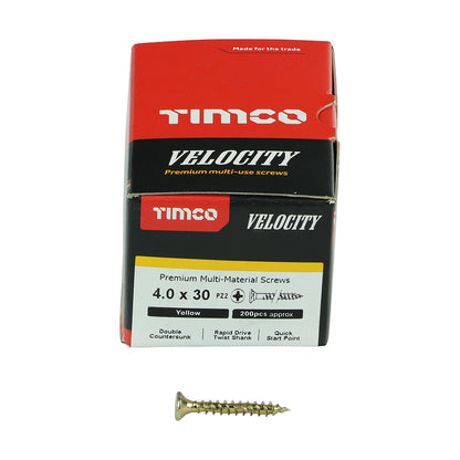 TIMCO Velocity Premium Multi-Use Countersunk Gold Woodscrews - 4.0 x 30 - Image