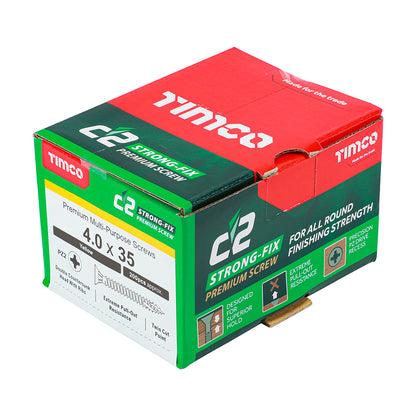 TIMCO C2 Strong-Fix Multi-Purpose Premium Countersunk Gold Woodscrews - 4.0 x 35 - Image