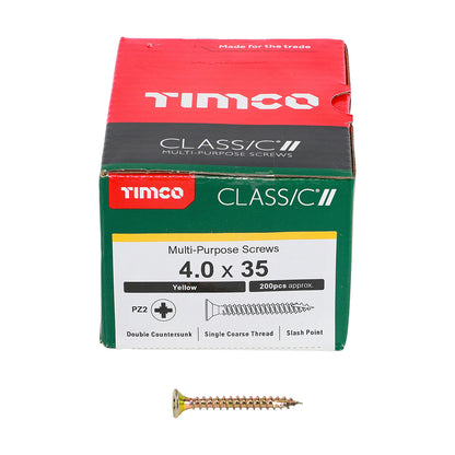 TIMCO Classic Multi-Purpose Countersunk Gold Woodscrews - 4.0 x 35 - Image